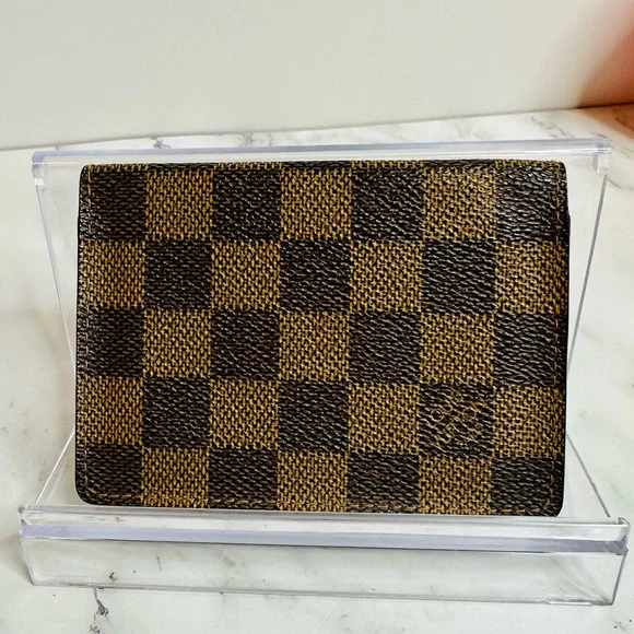 EUC Vintage Louis Vuitton Porte 2 Cartes Daimer Ebene Canvas Vertical Cardholder - Picture 5 of 12